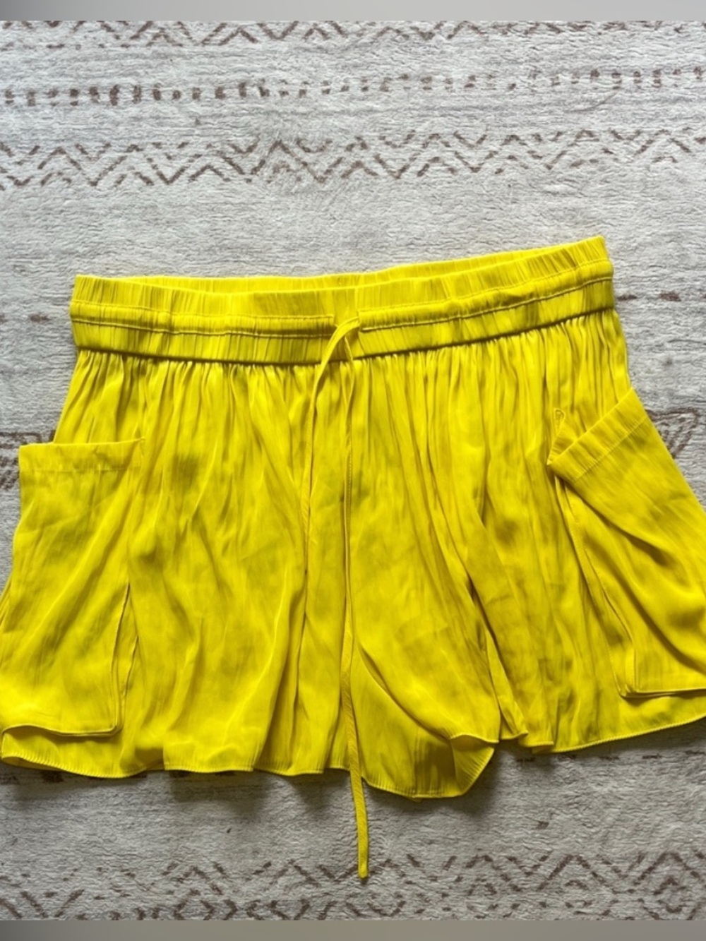 Ramy Brook Yellow Pleated Fabric Garment